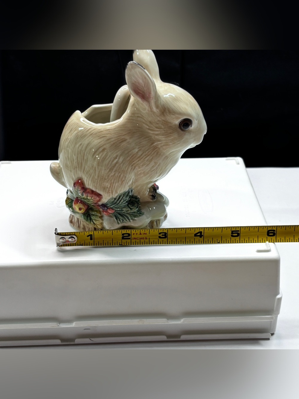 Fitz and Floyd Snowy Woods bunny rabbit sugar bowl - Picture 13 of 13